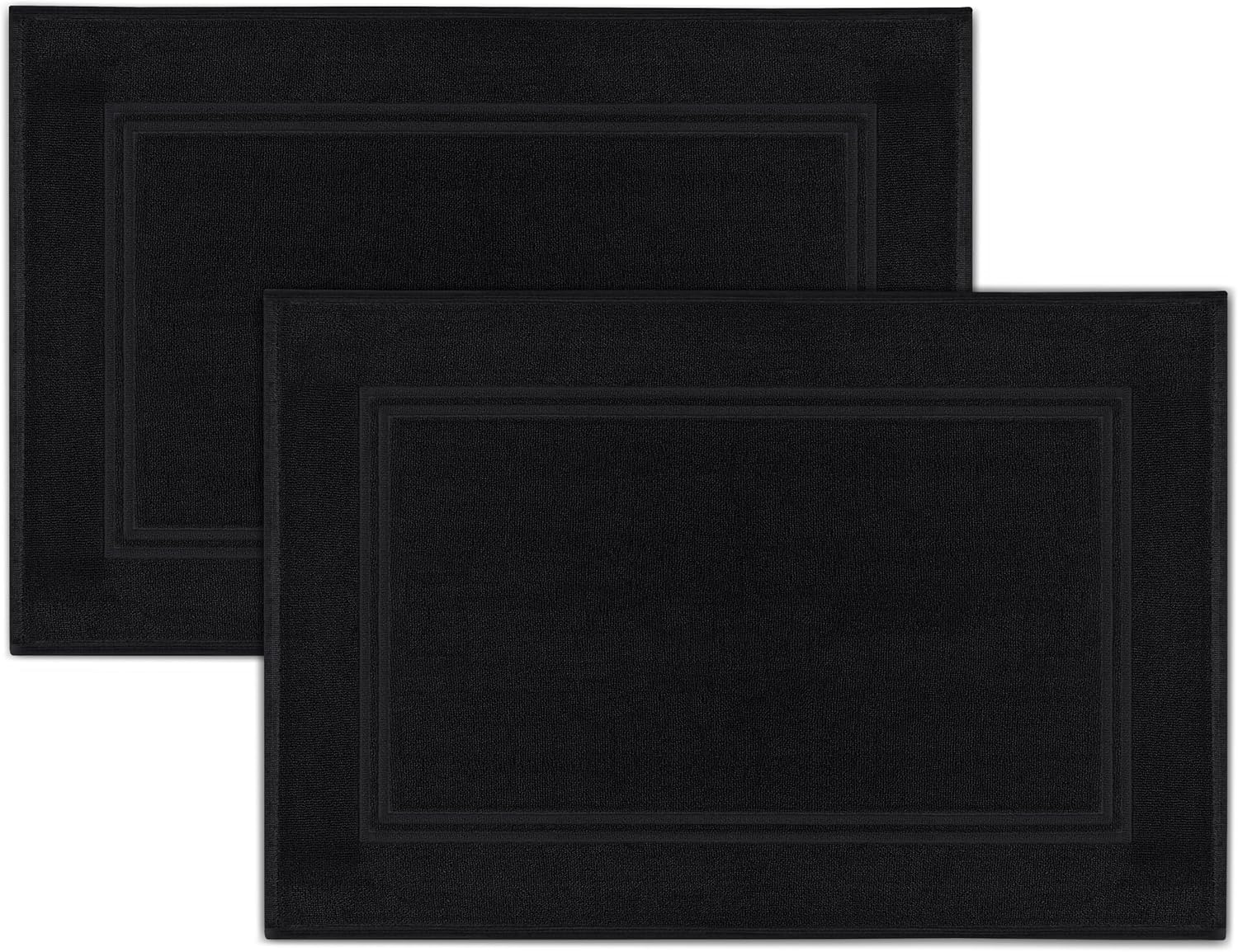 Tens Towels Pack of 2 Bath Mats Black 20x32 Inches