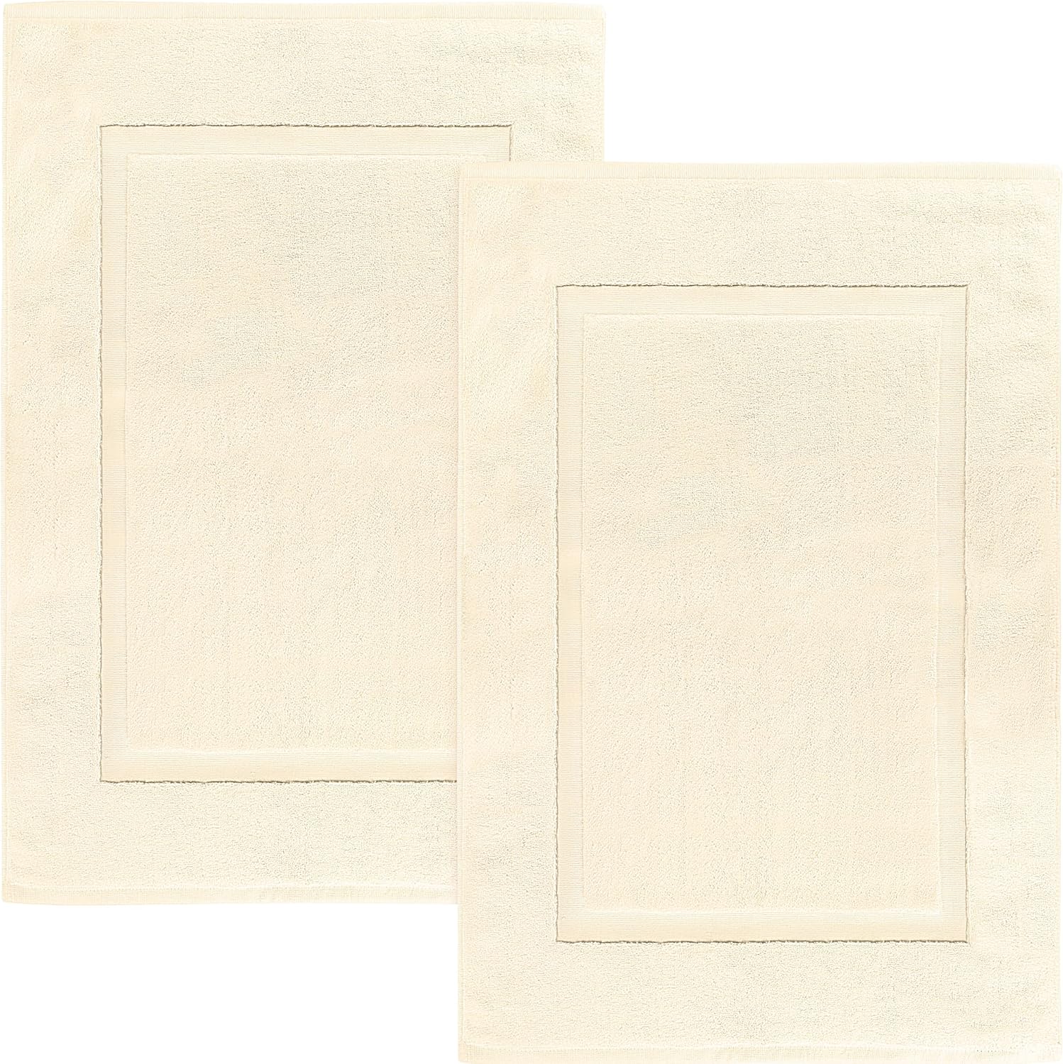 Utopia Towels Cotton Banded Rug 21x34 Inches 2 Pack Ivory