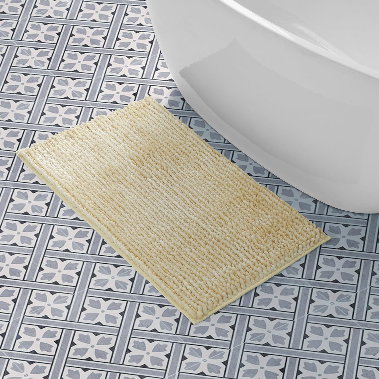 Laura Ashley Butter Chenille Bath Mat Yellow 20x34