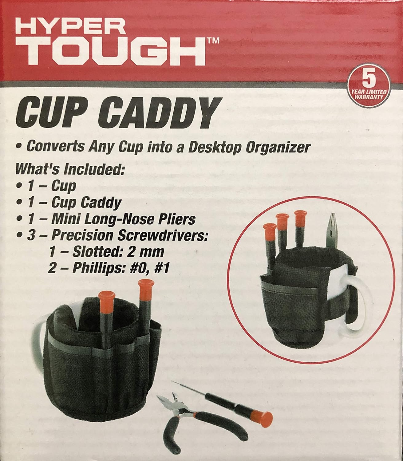 Hyper Tough Cup Holder - Black Plastic Shower Caddy