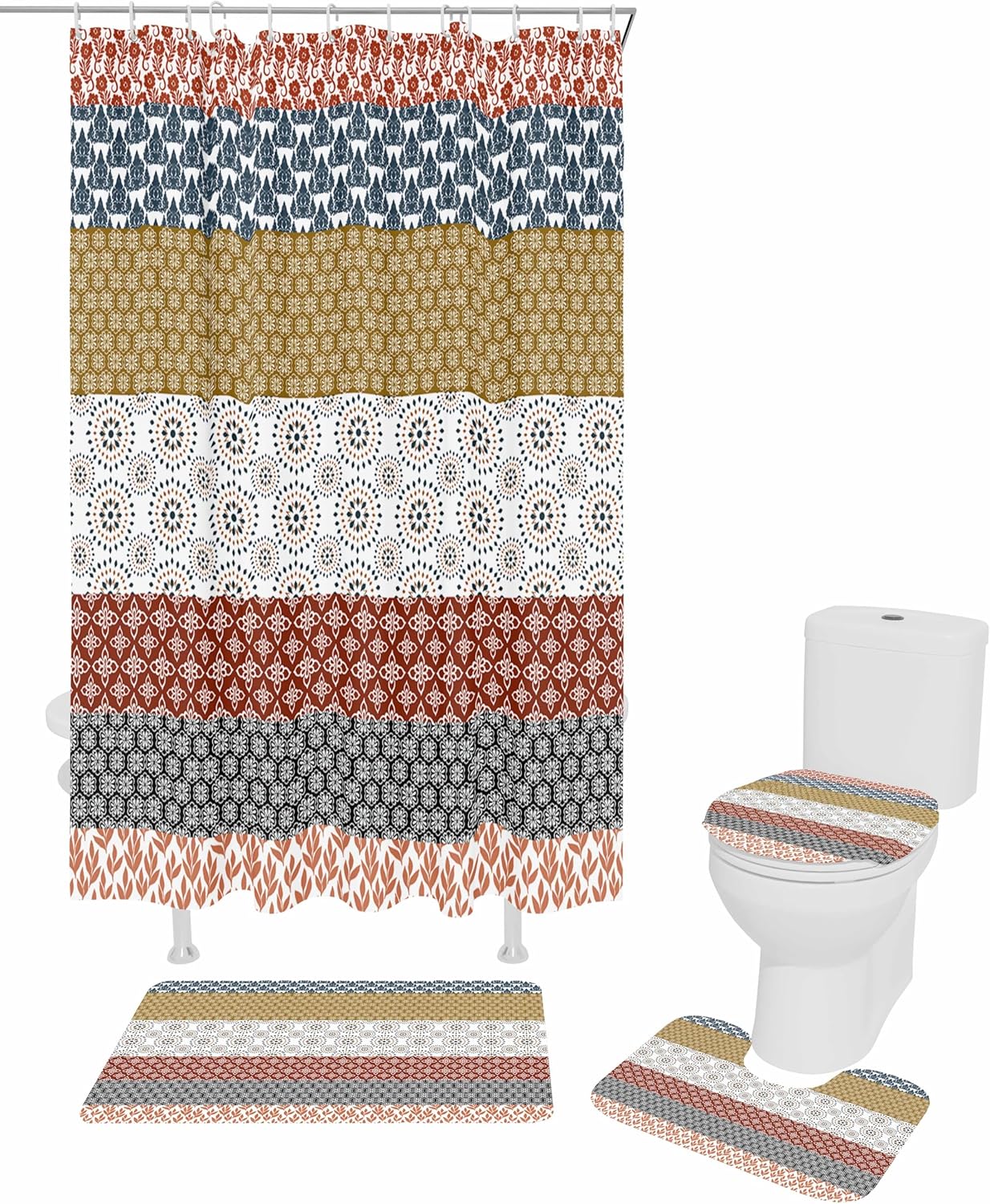 ZOE GARDEN Boho Geometric Bathroom Set