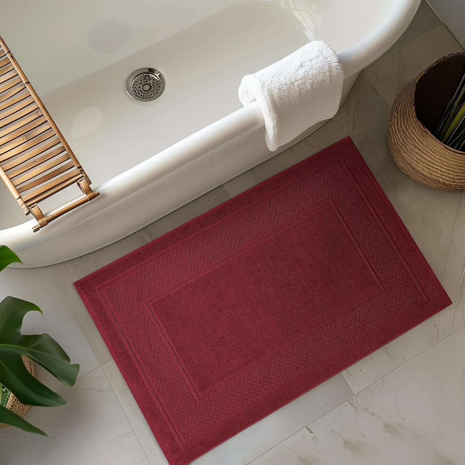 Avalon Towels Red Bath Mat Set of 2 22x34 Inches