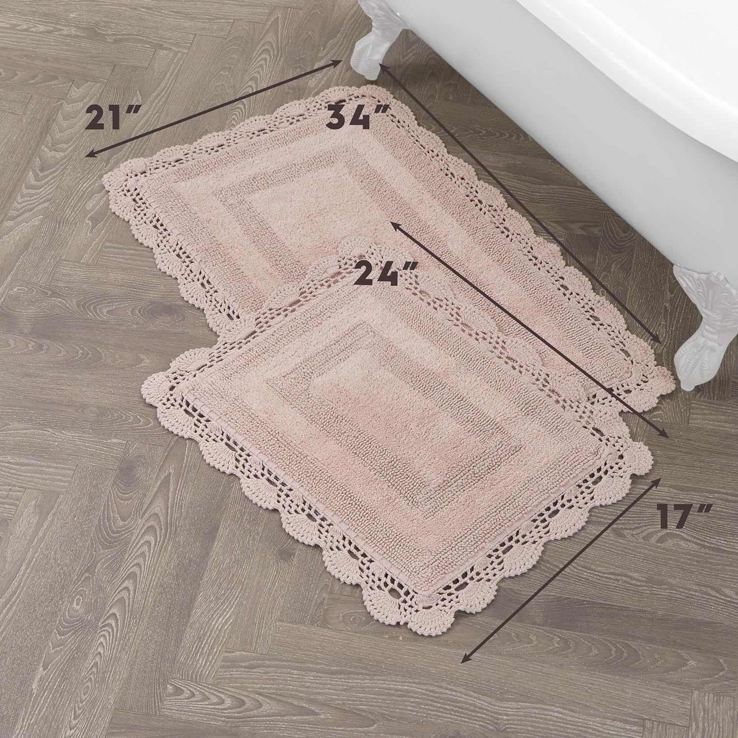 Laura Ashley Dusty Pink Cotton Bath Mat 21x34