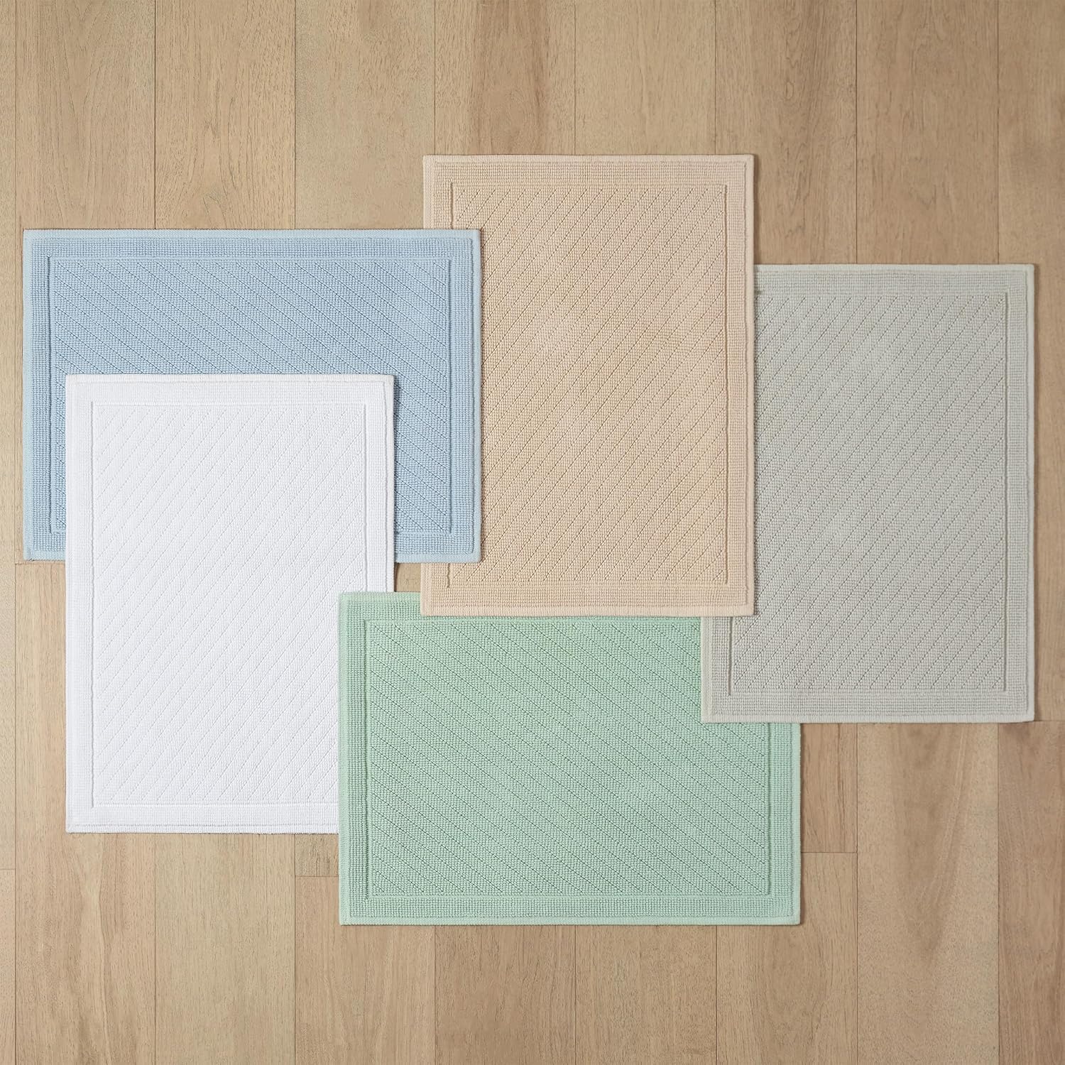 Arkwright Cotton Bath Rug - 24x36 in High Absorbent Textured Woven Design White
