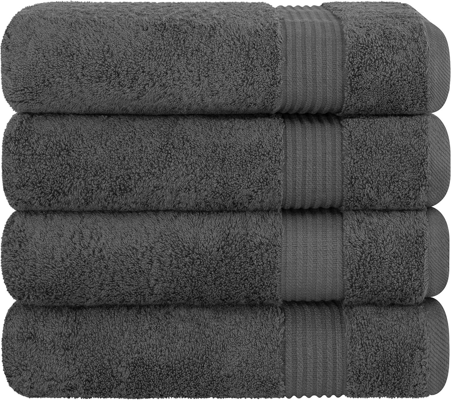 Cotton Paradise 4 Piece Turkish Bath Towels Dark Gray