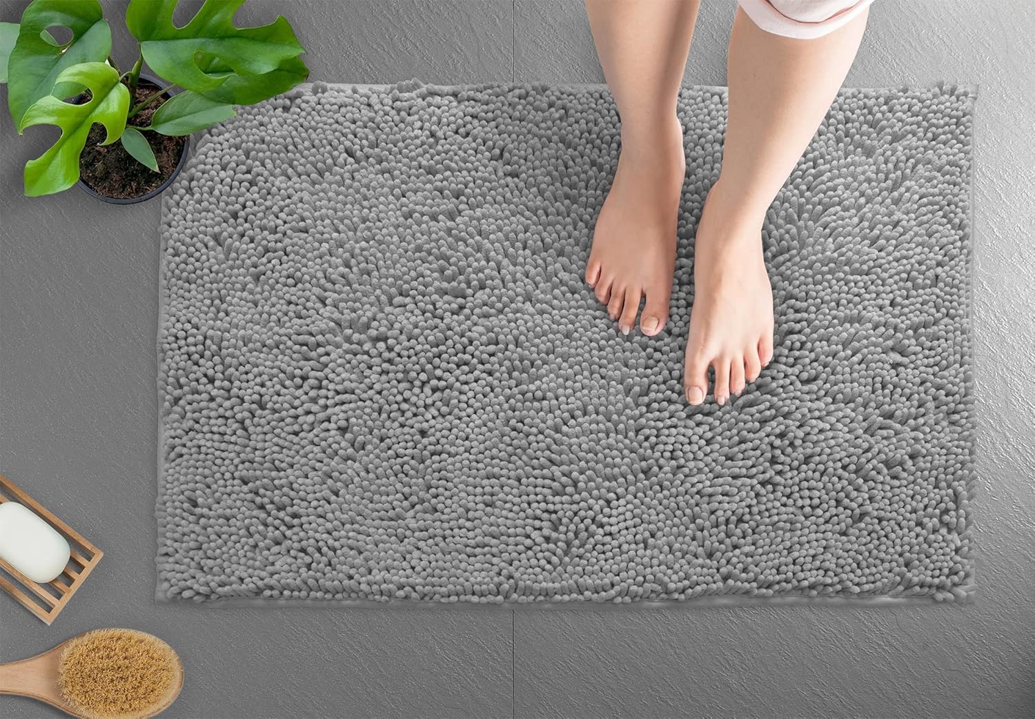 LuxUrux Bath Mat - Extra Soft Plush Non-Slip Bathroom Rug
