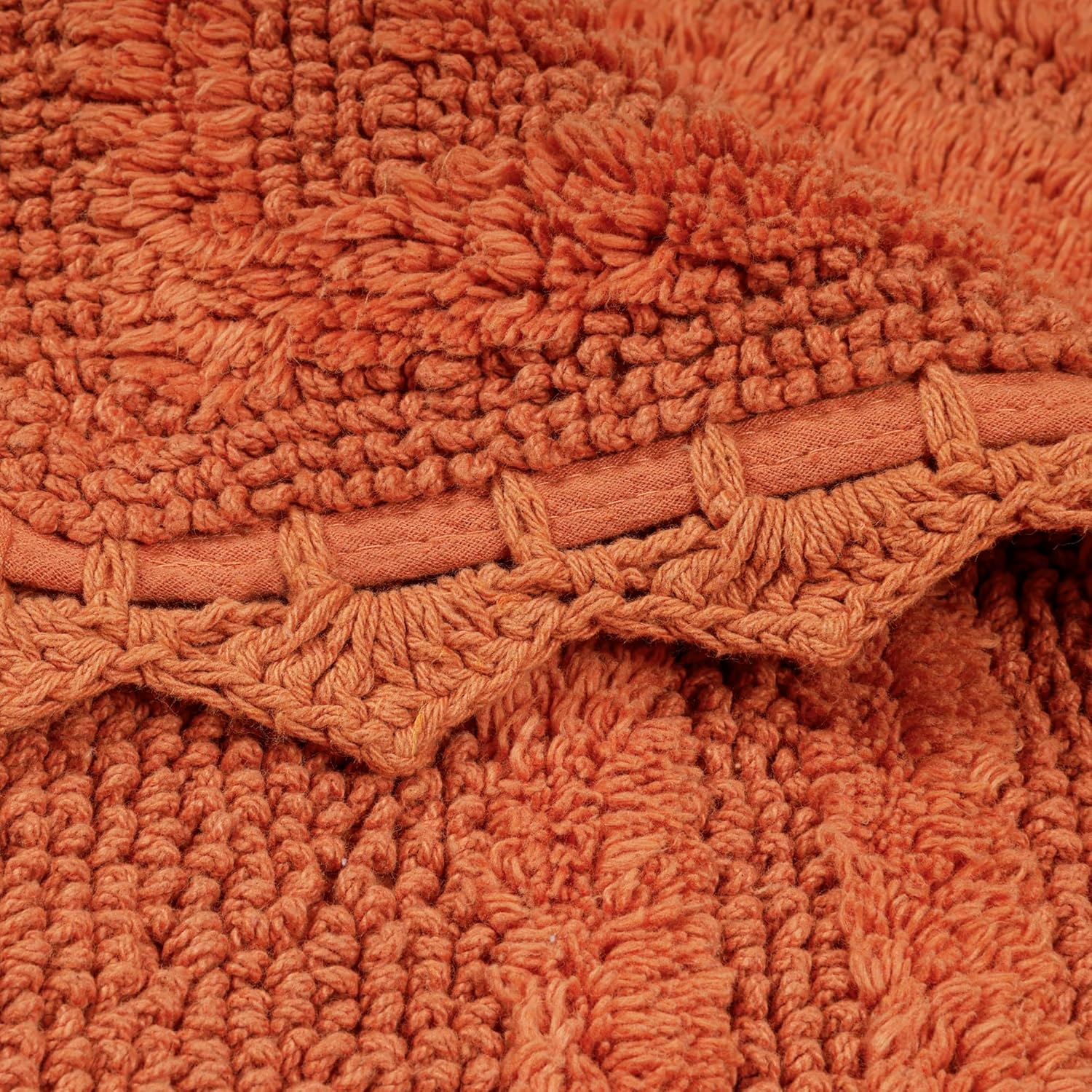 Royal Blaze Reversible Cotton Bath Mat Runner 24x36 Rust