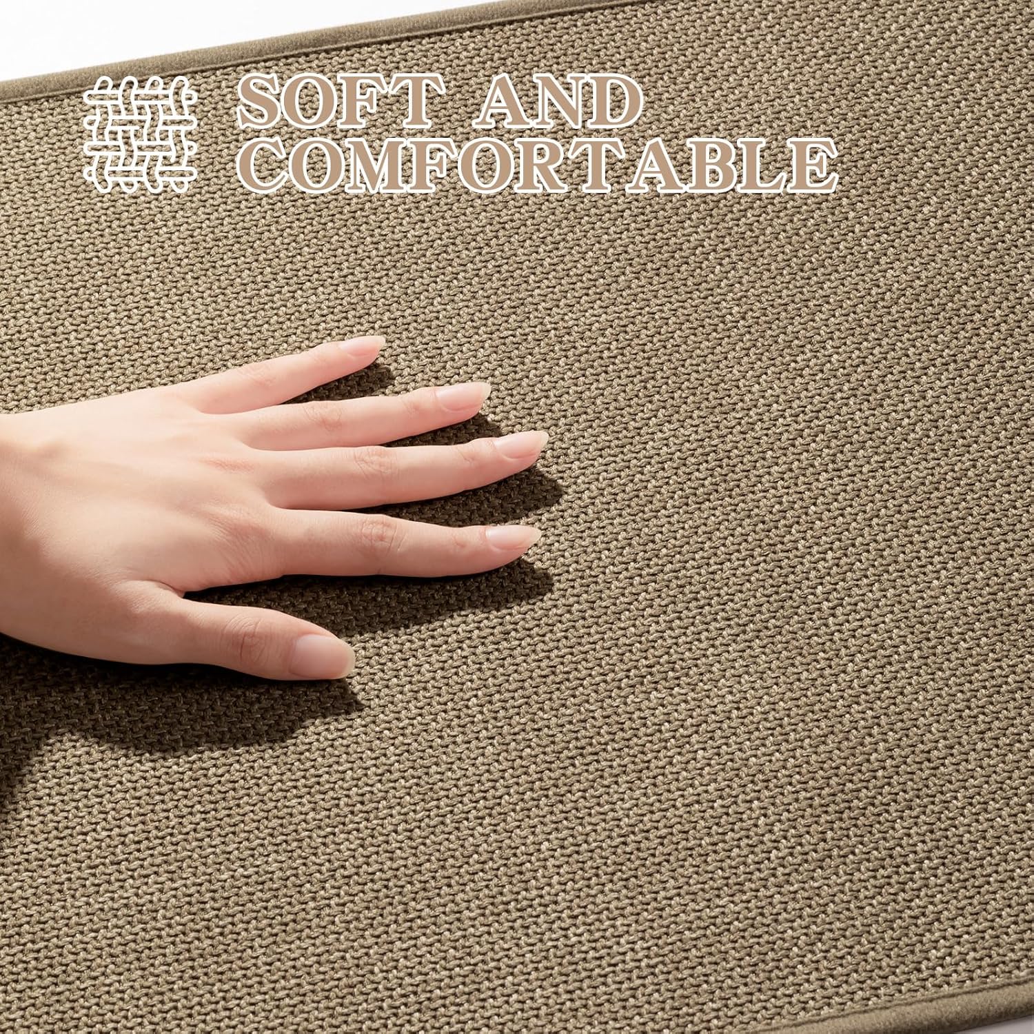 Chakme Ultra Thin Non Slip Bath Mat 24x17 Dark Beige