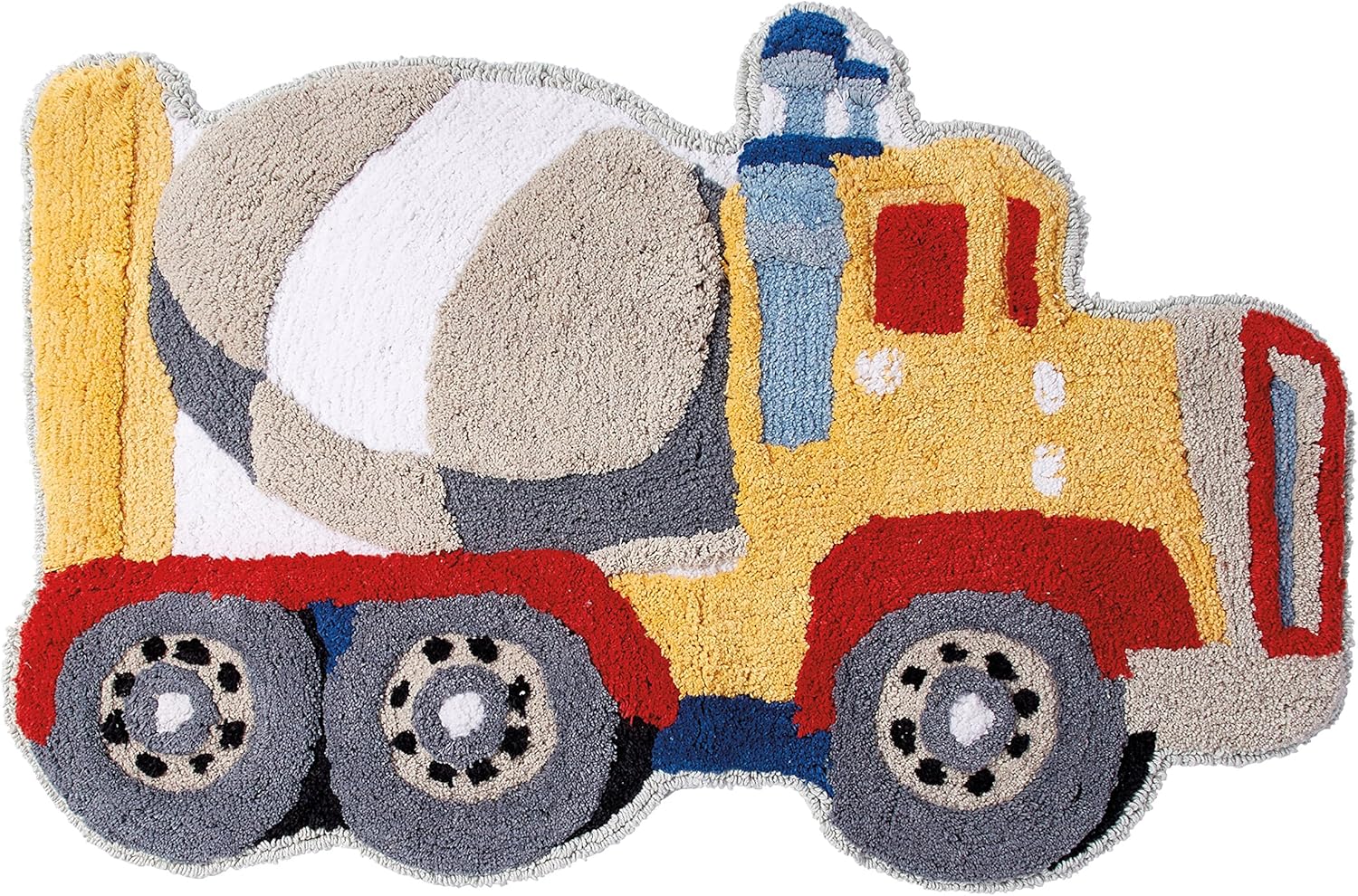 dream FACTORY Trains and Trucks Dump Truck Bath Rug Yellow 20x30