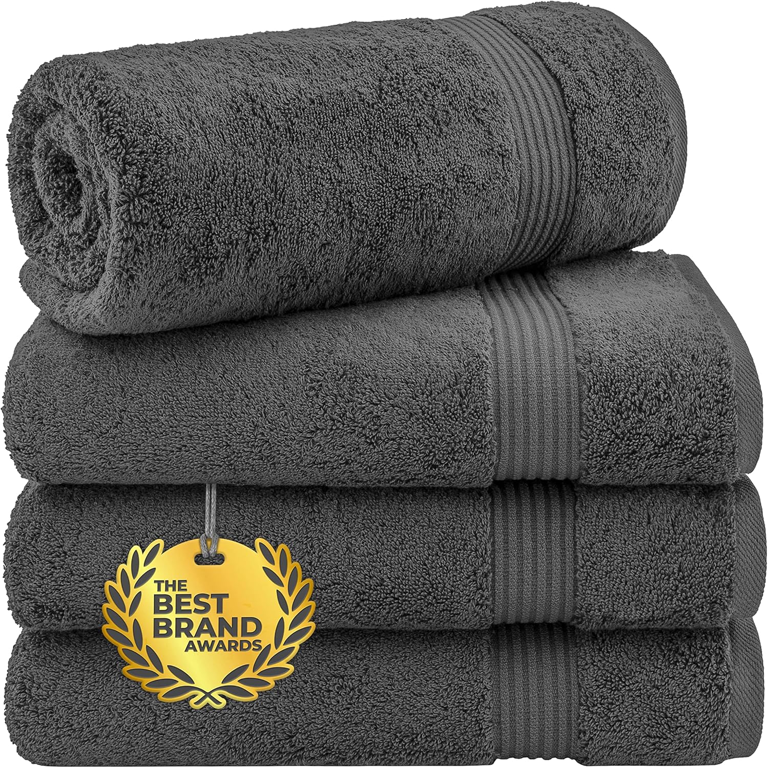 Cotton Paradise 4 Piece Turkish Bath Towels Dark Gray