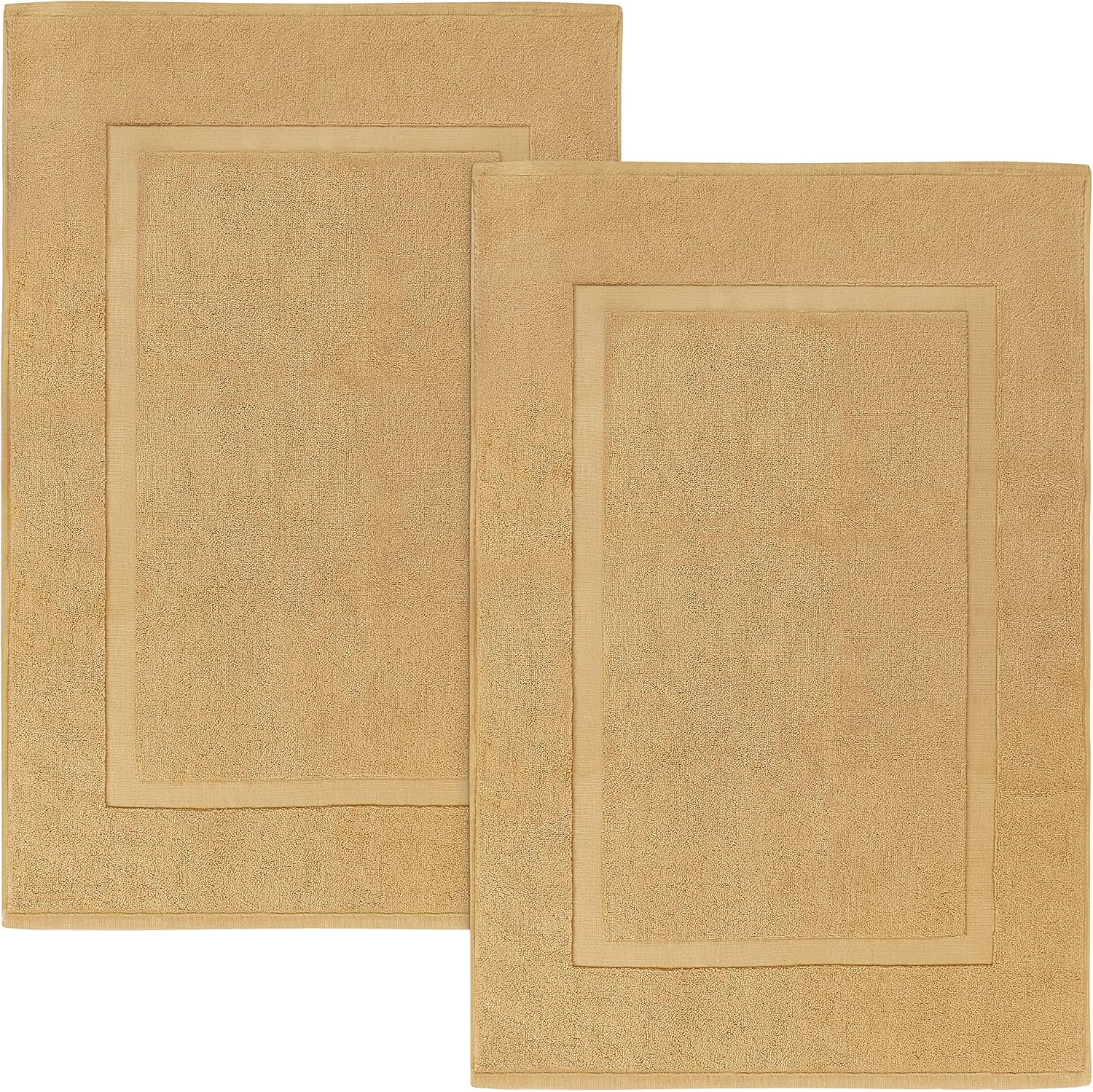 Utopia Towels Cotton Banded Rug 21x34 Inches Champagne 2 Pack